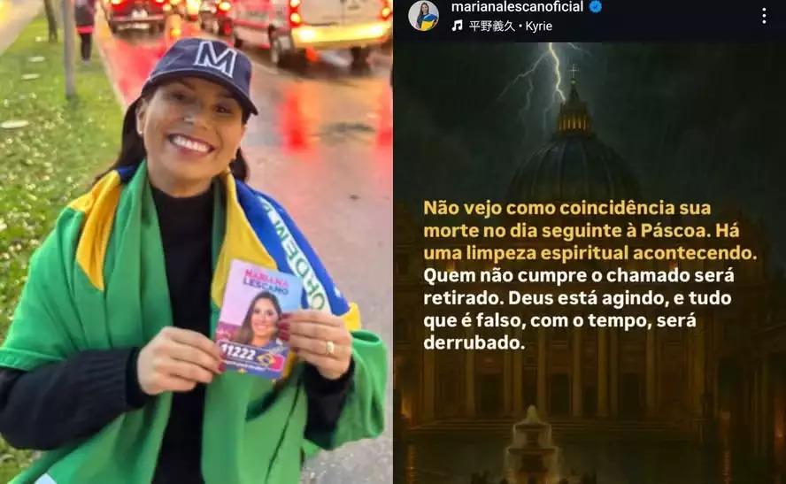 “LIMPEZA ESPIRITUAL”: VEREADORA CONSERVADORA CELEBRA MORTE DO PAPA
