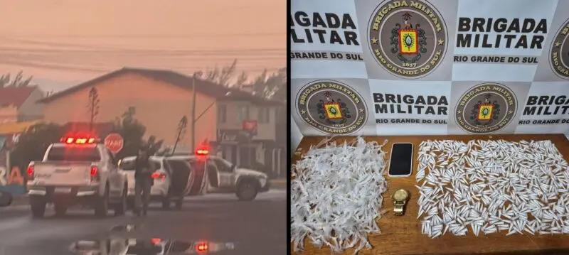 Fuga, perseguição e apreensão: Motorista joga sacola com drogas pela janela; mais de mil porções apreendidas no Litoral Gaúcho