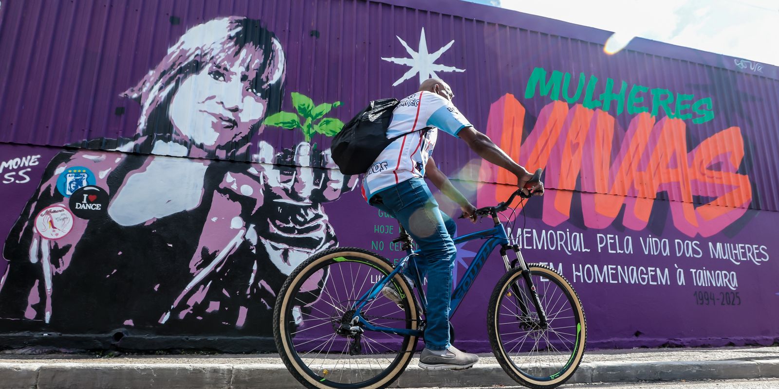 Ato contra feminicídio inaugura mural em homenagem a Tainara em SP