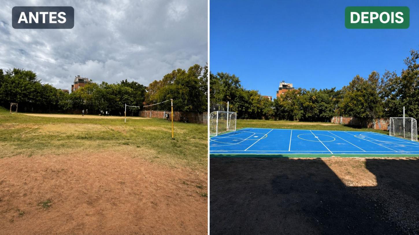 Nova quadra transforma realidade da Vila Jardim e fortalece inclusão social através do esporte
