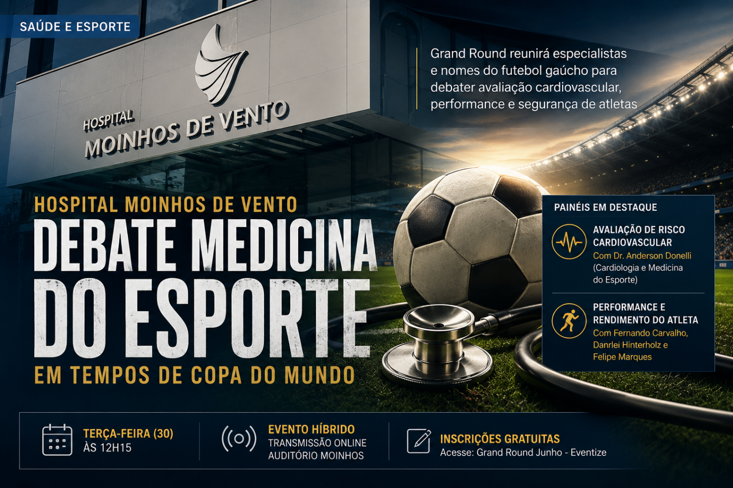Hospital Moinhos de Vento debate medicina do esporte em tempos de Copa do Mundo