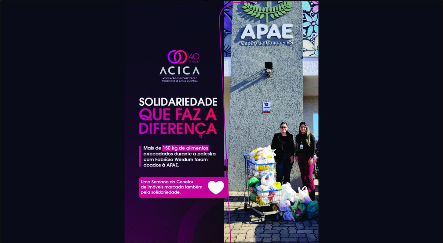 ACICA transforma Semana do Corretor em gesto concreto de apoio à comunidade
