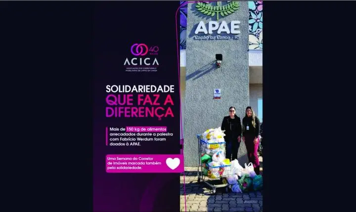 ACICA transforma Semana do Corretor em gesto concreto de apoio à comunidade